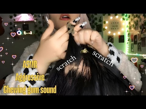 ASMR Fast & Aggressive 💆🏻‍♀️✂️ Hair Salon (haircut, scratching, massaging) Gum Chewing -no talking