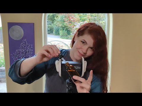 ASMR - Panning Binaural Sounds - Dropper Bottle, Tape Measure - Soft Spoken and Whispered Rambling