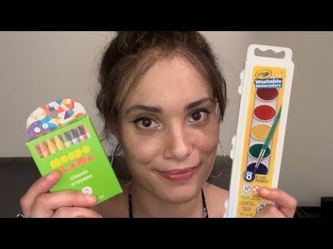 Doing your makeup w crayons and watercolor
