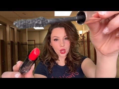 ASMR FIXING Your MAKEUP In The Olive Garden Bathroom 🍇 (Roleplay)
