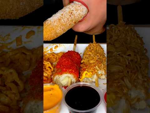 Korean cheesy corn dogs #asmr #corndog #korean #koreanfood  #food #eating