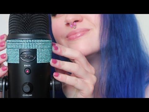 ASMR Gum Chewing & Decorating My Mic With Gems 💎