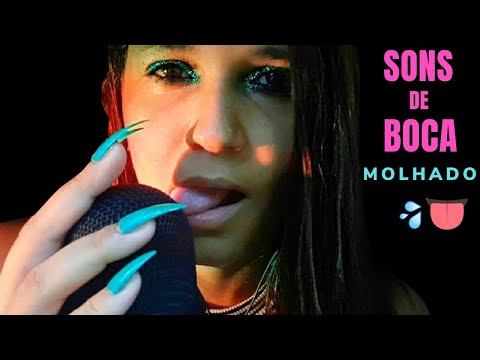 ASMR SONS DE BOCA MOLHADO 👅💦 GLOSS - no Blue Yeti - wet mouth sounds I ear eating 👂
