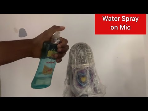 ASMR Water Spray on my Blue Yeti Microphone 🎙️