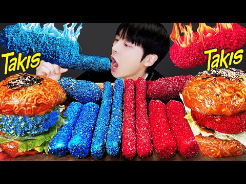 ASMR MUKBANG 직접 만든 타키스 대왕 가래떡 떡볶이 불닭볶음면 치즈스틱 핫도그 먹방 & 레시피 FIRE NOODLES AND Tteokbokki EATING SOUND!