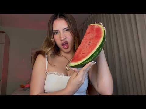 ASMR COMIENDO SANDÍA 🍉 ❤️ Super suaveeee y crujiente 🤤