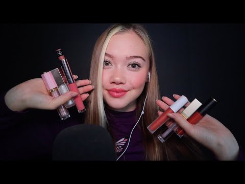 ASMR| LIP GLOSS APPLICATION WITH MOUTH SOUNDS