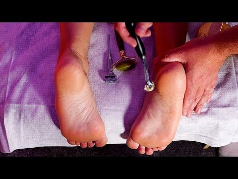 10 min Light / Tickle Foot Tracing Massage with Metal Rollers to Hypnotize you to SLEEP