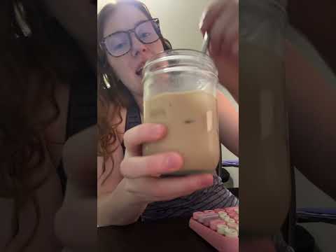 Iced Latte ASMR #asmr #asmrsounds #lofi #mukbang #asmrtriggers #whisper #relax #coffee