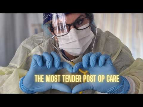 ASMR MOST TENDER POST OF CARE WITH NURSE ALEX YELLOW PPE . SOFT WHISPERS GLOVE TRIGGERS MEDICAL