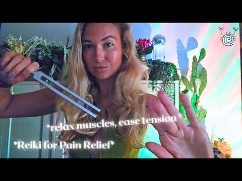 ASMR Reiki for Pain Relief 👐💖✨ | Muscle Tension Release, Tuning Forks & Crystal Healing