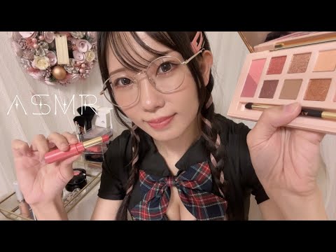 ASMR | 先輩がメイクしてあげる！💄💕 | Roleplay ASMR | Deep Sleep ASMR | 黒3dio