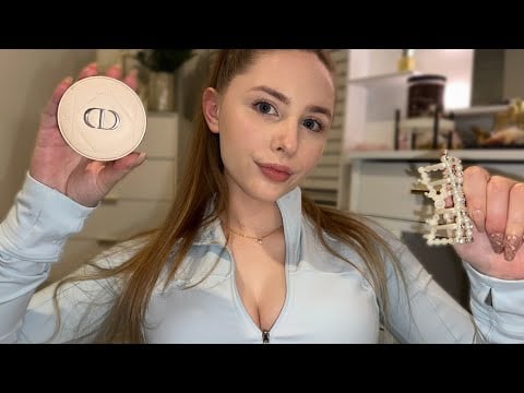 30 Mins of Relaxing Background ASMR 🤍 (Hair Play, Makeup Application, Visual Triggers, Tapping)
