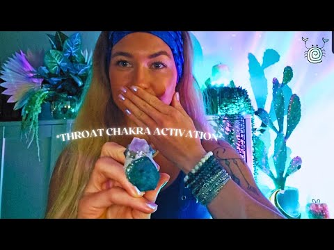 [Reiki ASMR] ~ 💙Throat Chakra Activation💙 | speaking with confidence | crystal healing & empowerment