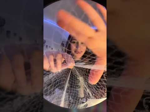 Taking that huge spiderweb off your face🕸️ #asmr #spiderweb #visualasmr #relaxingvideo #mouthsounds