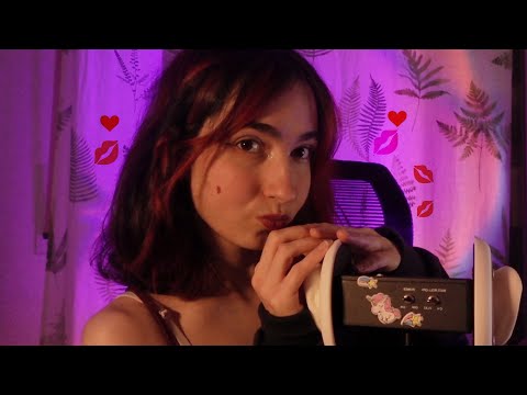 ASMR 💋 , Mouth sounds, Besitos ♡࿔*: de oreja a oreja SUAVE Y LENTO Para Dormir 