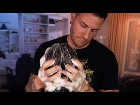 ASMR | Relaxing Scalp Massage Shampoo, Brushing, and Hair Treatment | Soft Spoken Male Voice