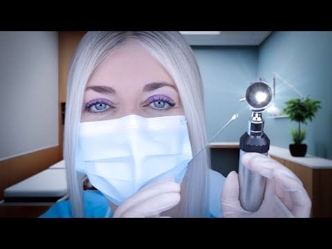ASMR Ear Exam & Deep Ear Cleaning - Otoscope, Fizzy Drops, Picking, Latex Gloves, Typing