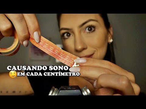 ASMR MEDINDO Delicadamente cada CENTÍMETRO do SEU ROSTO (sussurros lentos, sons suaves no tascam)
