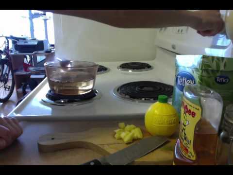 how to make cold remedy green ginger tea! Old wonderful sounds style.
