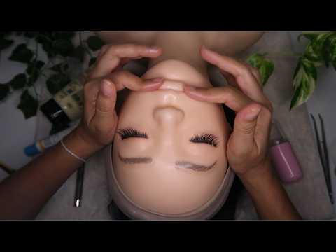 ASMR | 🍃🧴 Limpeza de pele do sono | Durma rápido