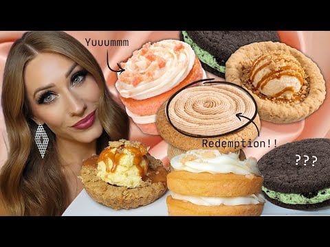 ASMR | *NEW* PINK VELVET CAKE, Oatmeal Skillet, Minty Mallow, & Churro REDEMPTION! *Crumbl Cookie*