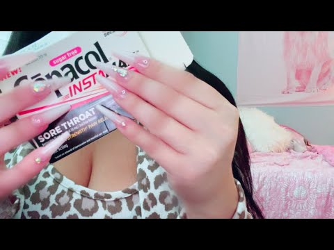 ASMR fast tapping on medicine products *some whispering*