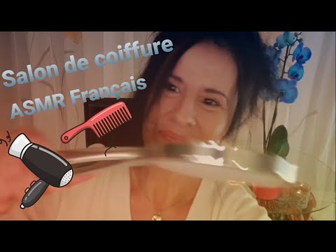 ASMR Français 🎧 en soft spoken, Salon de coiffure, shampooing ,soins,coupe,massage crânien 🎧
