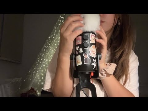 asmr ☆ mic sounds on 3 different covers + mouth sounds (bare mic, fluffy & foam)