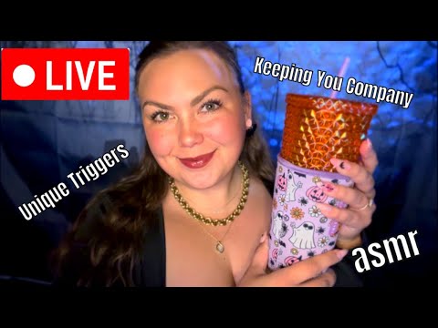 🔴LIVE: ASMR for sleep😴 (unique triggers, hanging out, rambling)