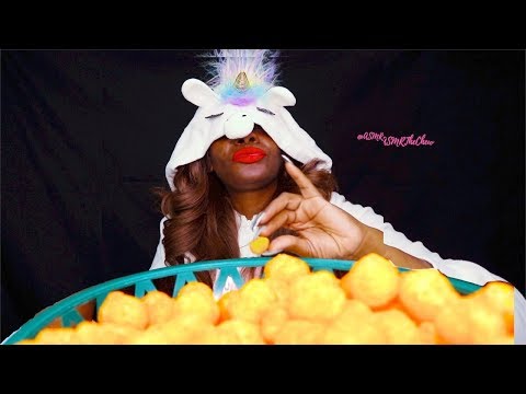 UNICORN ASMR EATING CHEESE PUFFS