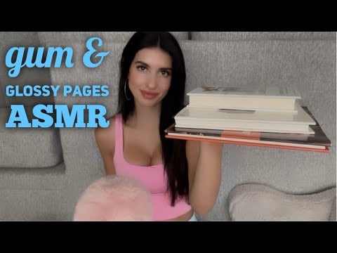 asmr gum & glossy page turning 💖📚