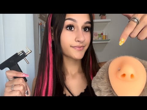 ASMR| Nice EMO girl PIERCES your NOSE??😐