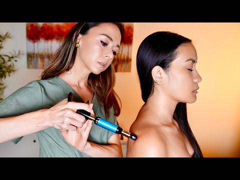 ASMR Chiropractic Adjustment +Upper Back Massage |Paraspinal Detox Medical Exam Tingles Real Person]