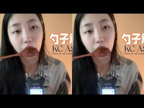 #Voice-controlled sleep aid #Mouth sounds #ASMR Use a toothed wooden spoon to trigger