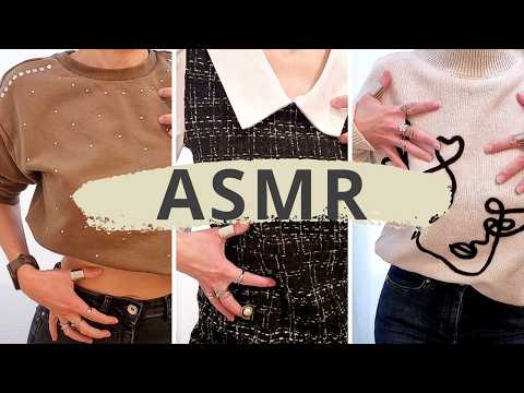 ASMR 1 HOUR COZY  OUTFIT SCRATCHING | LUXURY TWEED ROMPER & FACE ART SWEATER MARATHON | NO TALKING 😴