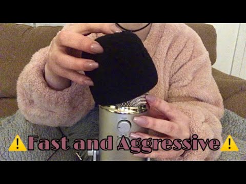 ASMR- Fast and Aggressive Mic Scratching (With a lot of Mic Pumping)- No Talking