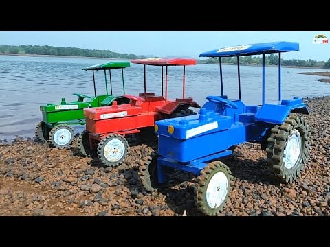 mini Tractor parle g biscuits load stuck in mud help mini john deere Tractor rainbow jungle tv