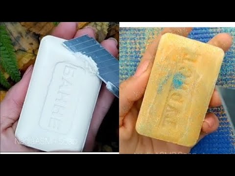 Dry Soap carving ASMR\ relaxing sounds\ No talking. Satisfying ASMR video\ Cutting soap