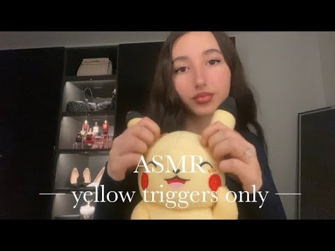 Asmr  yellow triggers only ( tapping & scratching) — no talking 🎀💤 