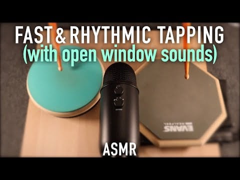 ASMR Fast & Rhythmic Tapping With Open Window Sounds (Rain, Birds, etc.) No Talking