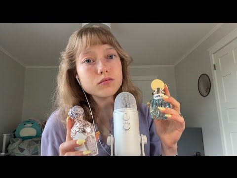 asmr || fragrance collection (glass tapping, note reading) 