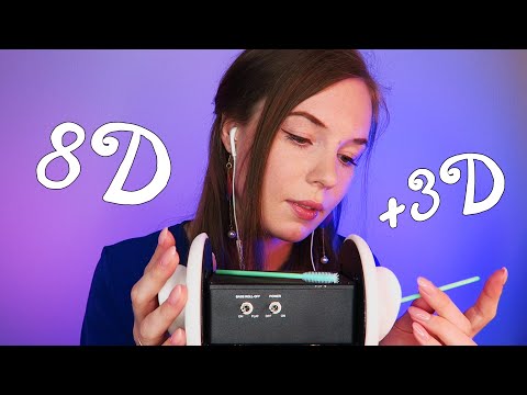 ASMR Ear Cleaning 8D + 3D Binaural [Around Your Head + Through Your Brain]