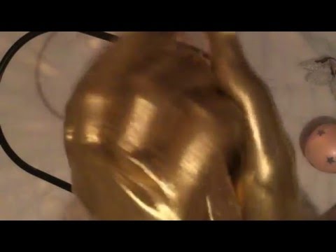 Golden Gloves with X- MAS Ornaments in "snow" [[ASMR]]