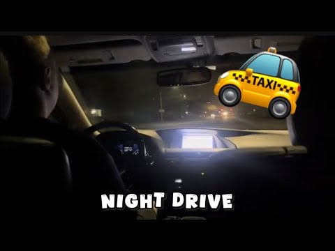 ASMR Night Drive in a taxi 🚕 for relaxing and sleep 😴 🥱 💤  ASMR Roleplay No Talking