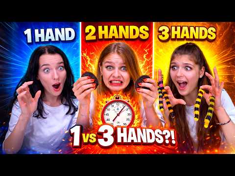 ASMR One Hamd, Two Hands, Three Hands Food Challenge Compilation