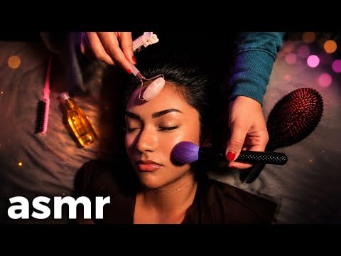 ASMR PARA DORMIR l Le Hago un Masaje Capilar a Otra ASMRtist (cepillado + aceite)