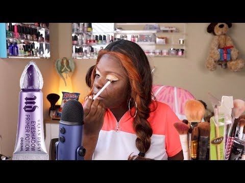 Trying Urban Decay Eye PRIMER ASMR Makeup White Fudge Bunny