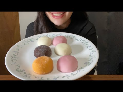 MOCHI ICE CREAM ASMR *MANGO MOCHI, STRAWBERRY MOCHI, VANILLA MOCHI, TRIPLE CHOCOLATE MOCHI*
