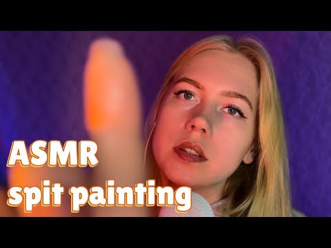 ASMR spit painting 🎨 | asmr mouth sounds | #asmrminuha #asmr